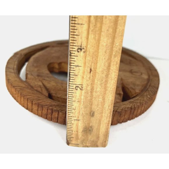 SMALL Handmade Wooden Fish Trivet - with Flaws - Made in India - Picture 9 of 16